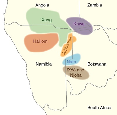 Languages Map of Namibia